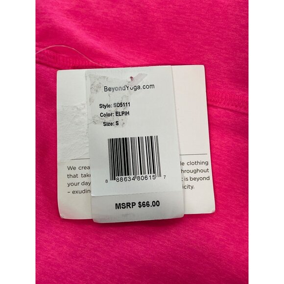 Beyond Yoga Womens High-Waist Biker Shorts S Pink Elph Stretch Activewear USA - Picture 5 of 6